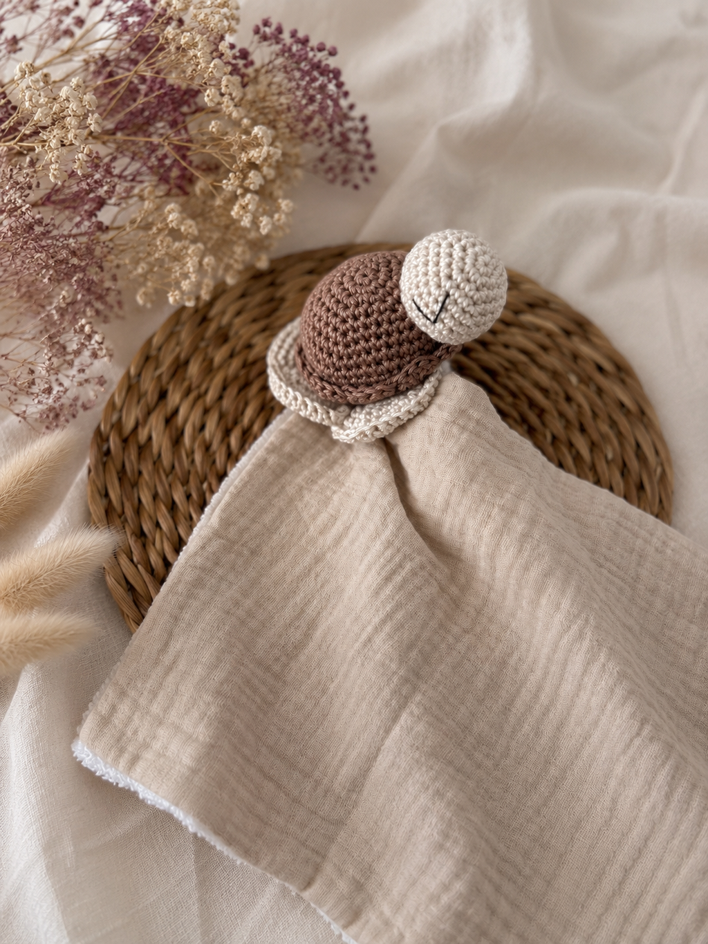 Doudou tortue crochet