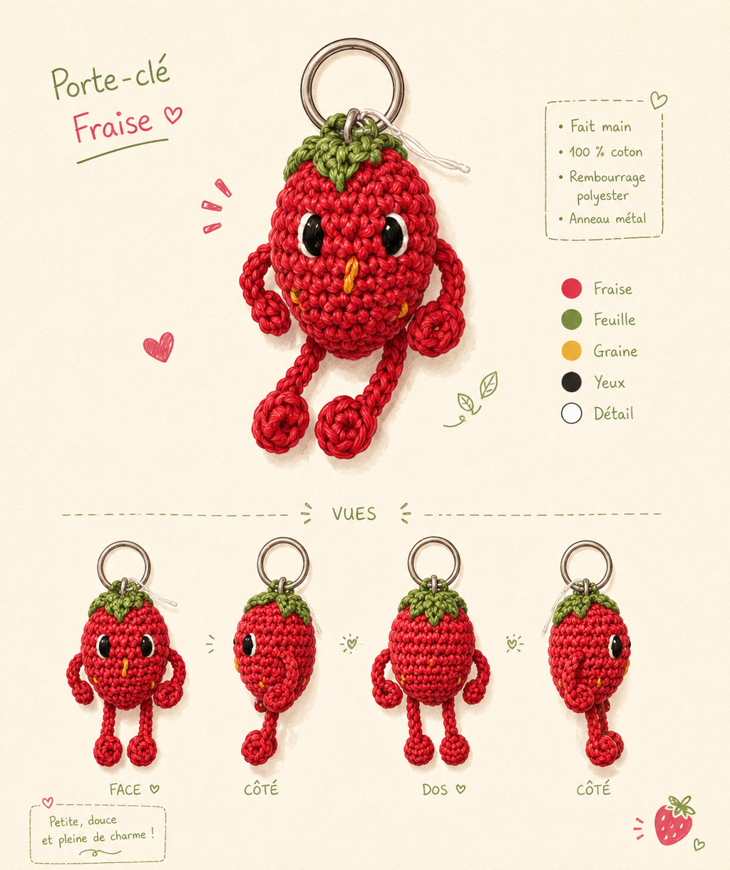 Porte clé fraise